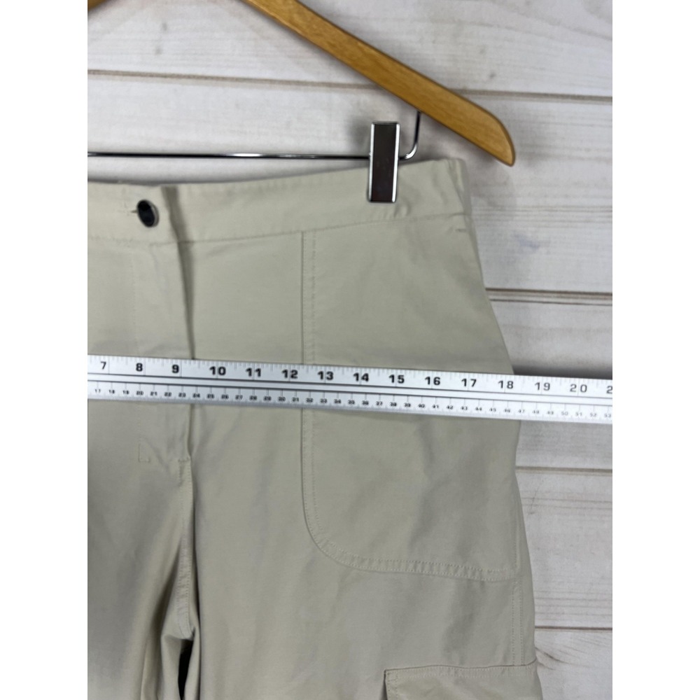 Lululemon Cargo Pants Womens 30 Beige Cropped Stretch Elastic Waist Pockets - Picture 6 of 8
